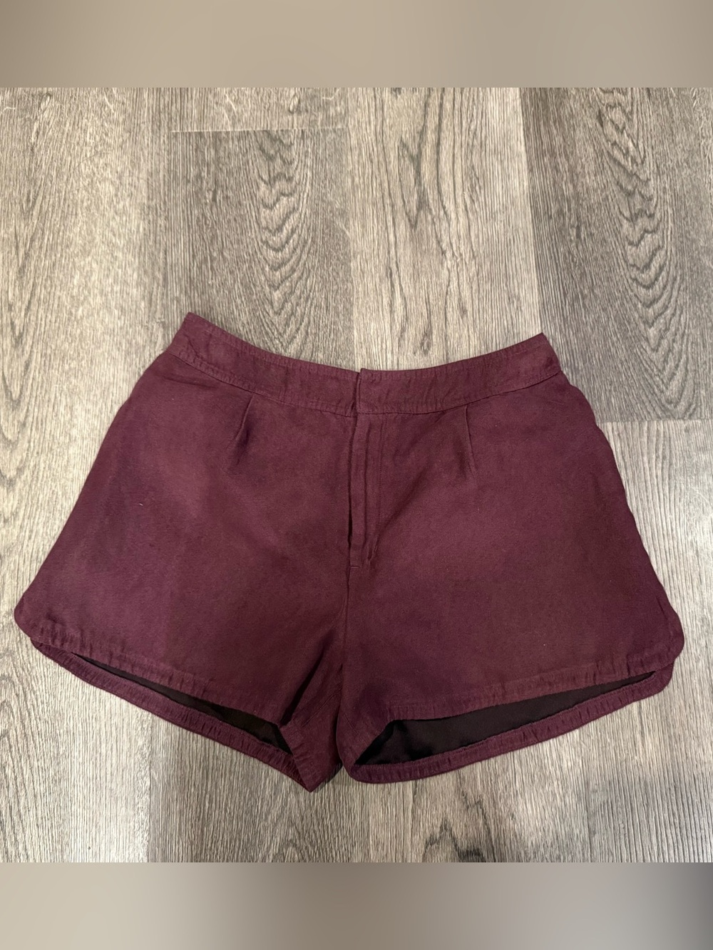 Good cond suede shorts in dark purple